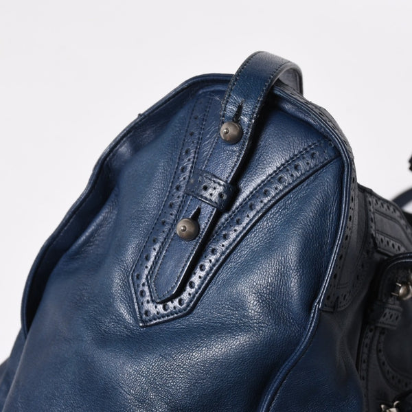 BALENCIAGA バレンシアガ Riva Cityリヴァシティ 2WAY ハンドバッグ 266434 ショルダーバッグ パンチング シルバー金具 美品 中古 4a009348