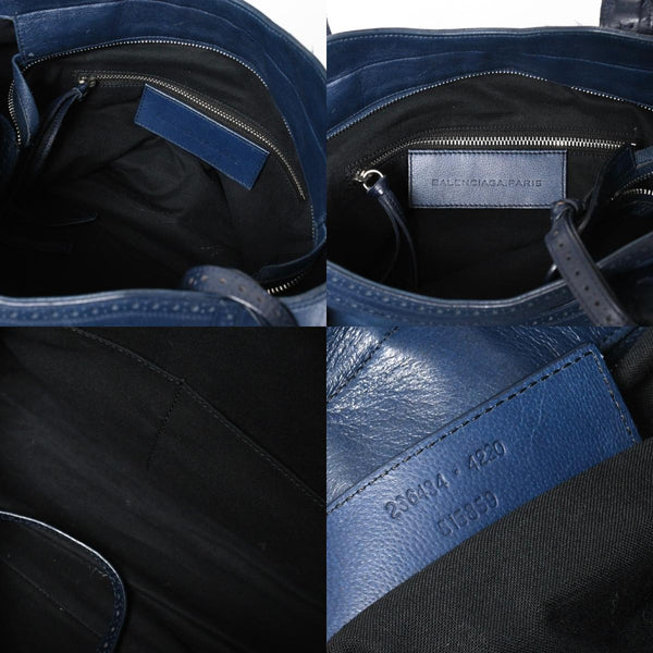 BALENCIAGA バレンシアガ Riva Cityリヴァシティ 2WAY ハンドバッグ 266434 ショルダーバッグ パンチング シルバー金具 美品 中古 4a009348