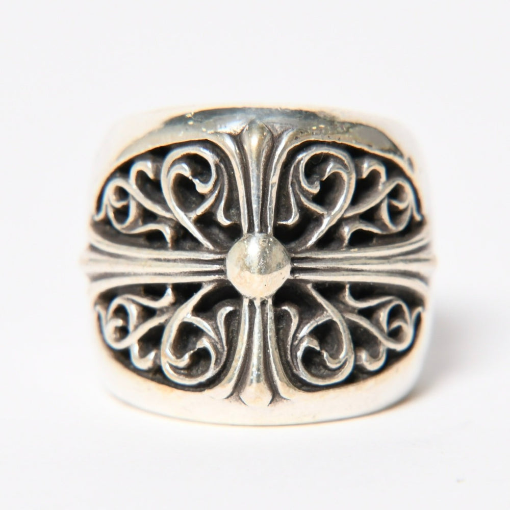 CHROME HEARTS クロムハーツ CLASSIC OVAL CROSS クラシック オーバルクロスリング 重量39.57g サイズ20.5号 シルバー925 美品 中古 4a009226