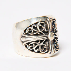 CHROME HEARTS CLASSIC OVAL CROSS Classic Oval Cross Ring Weight 39.57g Size 20.5 Silver 925 Good Condition Used 4a009226
