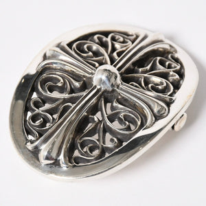 CHROME HEARTS クロムハーツ BUCKLE CLASSIC OVAL CROSS 1.5 クラシックオーバルクロス バックル 1.5 重量約165.58g 美品 中古 4a009246