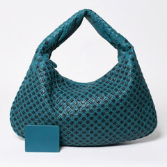 Very Good Condition BOTTEGA VENETA Bottega Veneta Hobo One Shoulder Bag Intrecciato Leather B04904647H Emerald Green Black Used 4a009351