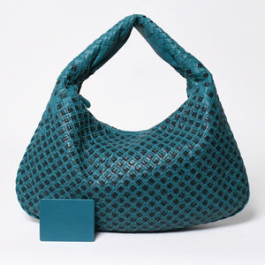 Very Good Condition BOTTEGA VENETA Bottega Veneta Hobo One Shoulder Bag Intrecciato Leather B04904647H Emerald Green Black Used 4a009351