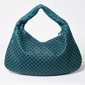 Very Good Condition BOTTEGA VENETA Bottega Veneta Hobo One Shoulder Bag Intrecciato Leather B04904647H Emerald Green Black Used 4a009351