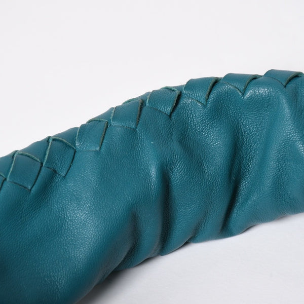 Very Good Condition BOTTEGA VENETA Bottega Veneta Hobo One Shoulder Bag Intrecciato Leather B04904647H Emerald Green Black Used 4a009351