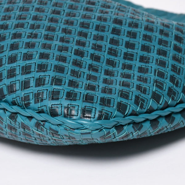 Very Good Condition BOTTEGA VENETA Bottega Veneta Hobo One Shoulder Bag Intrecciato Leather B04904647H Emerald Green Black Used 4a009351