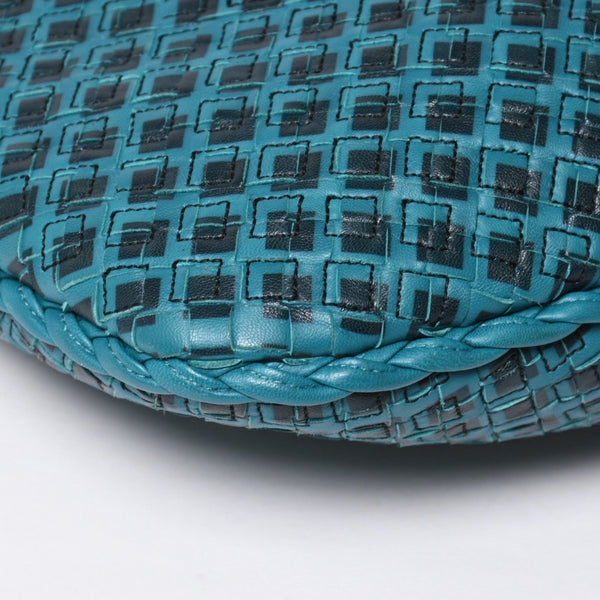 Very Good Condition BOTTEGA VENETA Bottega Veneta Hobo One Shoulder Bag Intrecciato Leather B04904647H Emerald Green Black Used 4a009351