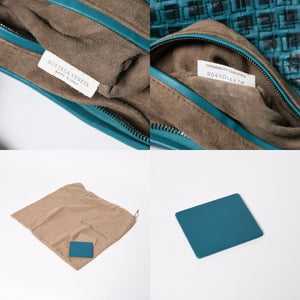 Very Good Condition BOTTEGA VENETA Bottega Veneta Hobo One Shoulder Bag Intrecciato Leather B04904647H Emerald Green Black Used 4a009351