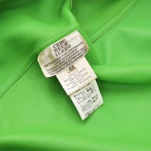 Very Good Condition HERMES Suede Zip-Up Jacket Cotton Cashmere Cow Leather Green Silver Hardware Size 48 Used 4a009232