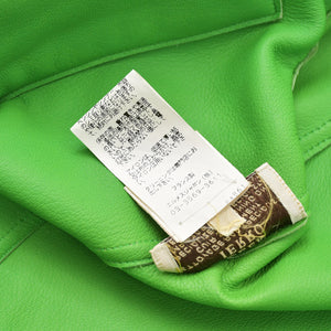 Very Good Condition HERMES Suede Zip-Up Jacket Cotton Cashmere Cow Leather Green Silver Hardware Size 48 Used 4a009232