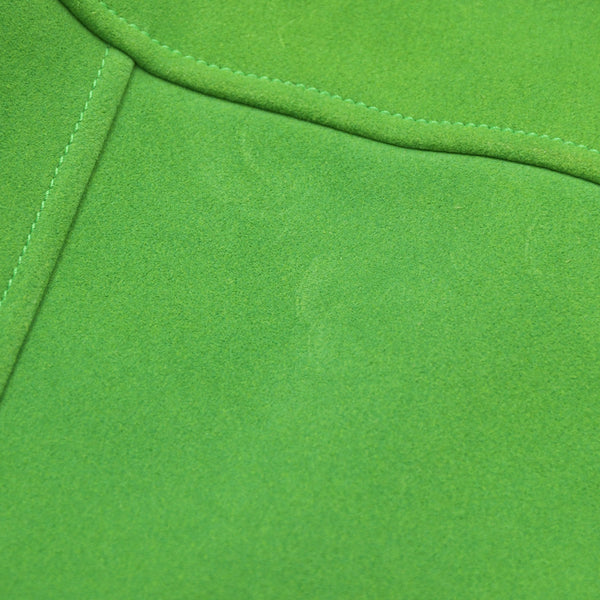 Very Good Condition HERMES Suede Zip-Up Jacket Cotton Cashmere Cow Leather Green Silver Hardware Size 48 Used 4a009232