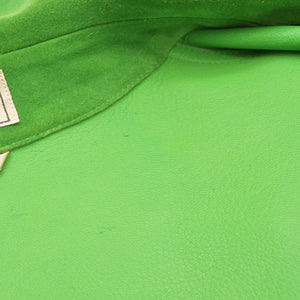 Very Good Condition HERMES Suede Zip-Up Jacket Cotton Cashmere Cow Leather Green Silver Hardware Size 48 Used 4a009232