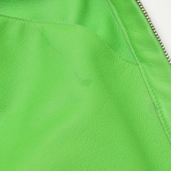 Very Good Condition HERMES Suede Zip-Up Jacket Cotton Cashmere Cow Leather Green Silver Hardware Size 48 Used 4a009232