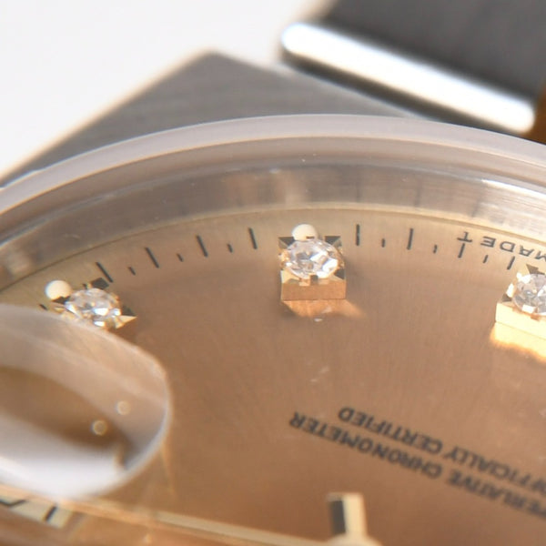 ROLEX datejust oyster quartz ロレックス デイトジャスト 腕時計 17013G 重量約128.39g SS YG シャンパン文字盤 ダイヤ 美品 中古 4a009150