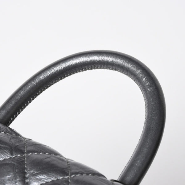 極美品 CHANEL シャネル トップハンドル フラップ XS 2WAYバッグ A92990 29番台 ココマーク エイジドカーフ シルバー 中古 4a009147