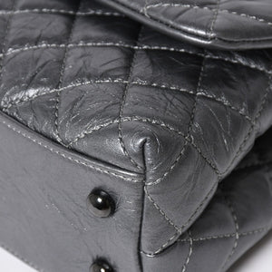 極美品 CHANEL シャネル トップハンドル フラップ XS 2WAYバッグ A92990 29番台 ココマーク エイジドカーフ シルバー 中古 4a009147