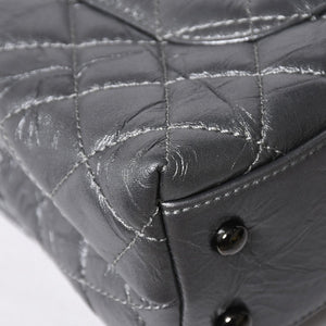 極美品 CHANEL シャネル トップハンドル フラップ XS 2WAYバッグ A92990 29番台 ココマーク エイジドカーフ シルバー 中古 4a009147