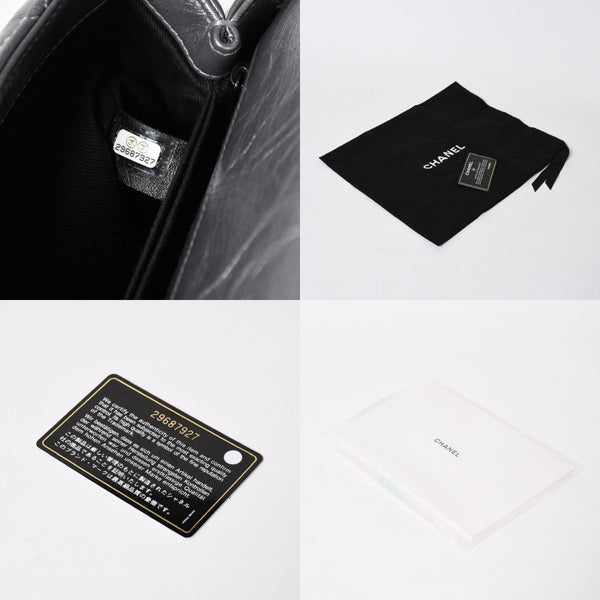 極美品 CHANEL シャネル トップハンドル フラップ XS 2WAYバッグ A92990 29番台 ココマーク エイジドカーフ シルバー 中古 4a009147