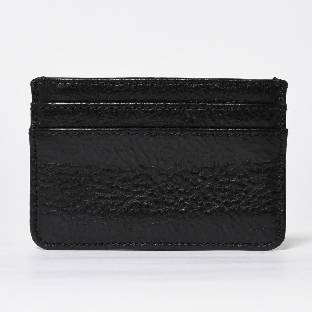 新品同様 CHROME HEARTS クロムハーツ CARD CASE DOUBLE SIDE ダブルサイド カードケース スクロールラベル ブラック シルバー925 中古 4a009208