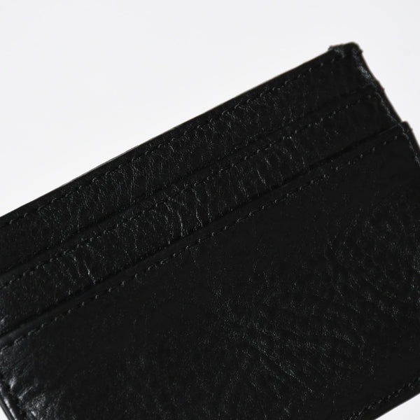 新品同様 CHROME HEARTS クロムハーツ CARD CASE DOUBLE SIDE ダブルサイド カードケース スクロールラベル ブラック シルバー925 中古 4a009208