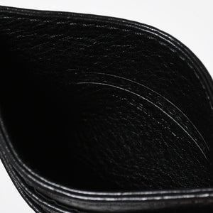 新品同様 CHROME HEARTS クロムハーツ CARD CASE DOUBLE SIDE ダブルサイド カードケース スクロールラベル ブラック シルバー925 中古 4a009208