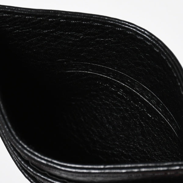 新品同様 CHROME HEARTS クロムハーツ CARD CASE DOUBLE SIDE ダブルサイド カードケース スクロールラベル ブラック シルバー925 中古 4a009208