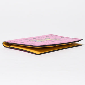 MCM エムシーエム ウサギ パスポートケース ヴィセトス柄 MZZ 1ZXL02 PK001 レザー ピンク ブラック イエロー 美品 中古4a009234