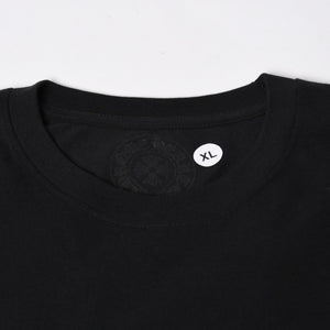 新品未使用 CHROME HEARTS クロムハーツ 半袖Tシャツ サイズXL スクロールラベルロゴ ブラック ホワイト プリント 新型 中古 4a009018