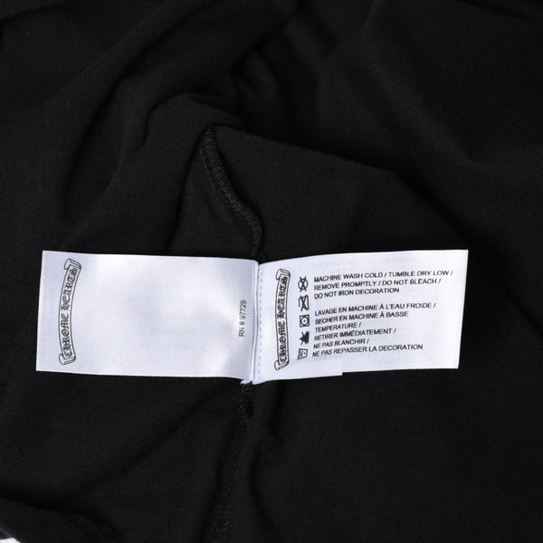 新品未使用 CHROME HEARTS クロムハーツ 半袖Tシャツ サイズXL スクロールラベルロゴ ブラック ホワイト プリント 新型 中古 4a009018