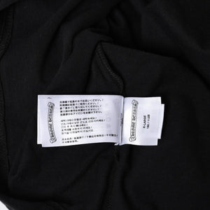 新品未使用 CHROME HEARTS クロムハーツ 半袖Tシャツ サイズXL スクロールラベルロゴ ブラック ホワイト プリント 新型 中古 4a009018