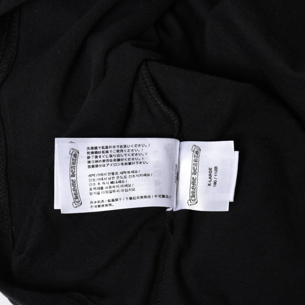 新品未使用 CHROME HEARTS クロムハーツ 半袖Tシャツ サイズXL スクロールラベルロゴ ブラック ホワイト プリント 新型 中古 4a009018