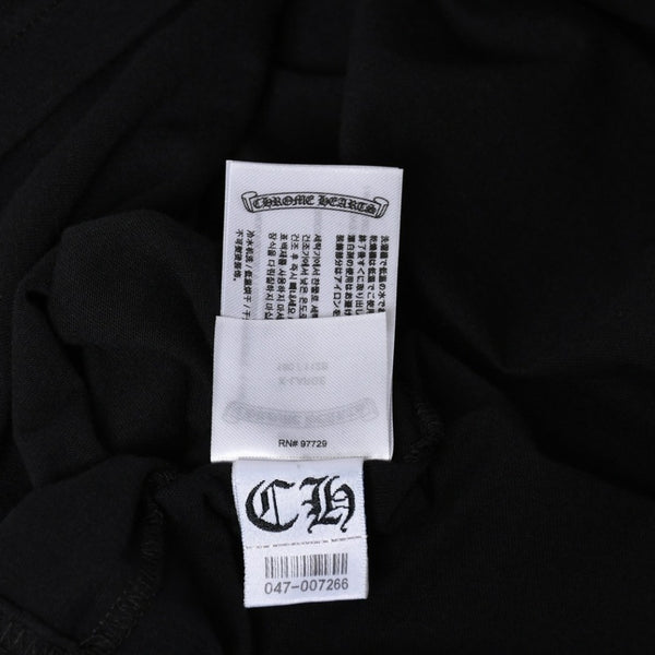 新品未使用 CHROME HEARTS クロムハーツ 半袖Tシャツ サイズXL スクロールラベルロゴ ブラック ホワイト プリント 新型 中古 4a009018