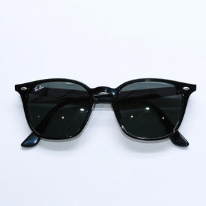 極美品 RAYBAN レイバン ウェリントン アジアンフィット サングラス RB4258 アセテート ブラック シルバー金具 中古 4a008610
