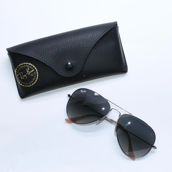 RAYBAN レイバン アビエーターラージメタル サングラス ティアドロップ RB3025 イタリア製 メタル シルバー金具 美品 中古 4a008628