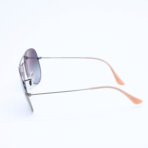 RAYBAN レイバン アビエーターラージメタル サングラス ティアドロップ RB3025 イタリア製 メタル シルバー金具 美品 中古 4a008628