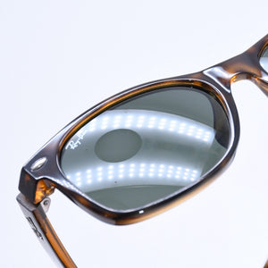 極美品 RAYBAN レイバン ニューフェイラー サングラス RB2132 イタリア製 アセテート ブラウン シルバー金具 サイズ55◻︎18 中古 4a008515