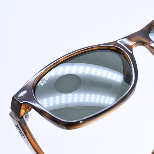 極美品 RAYBAN レイバン ニューフェイラー サングラス RB2132 イタリア製 アセテート ブラウン シルバー金具 サイズ55◻︎18 中古 4a008515