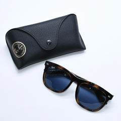 RAYBAN レイバン サングラス べっ甲調 RB 4260D アセテート ブラウン ブラック ブルーレンズ シルバー金具 サイズ57◻︎19 美品 中古 4a008464