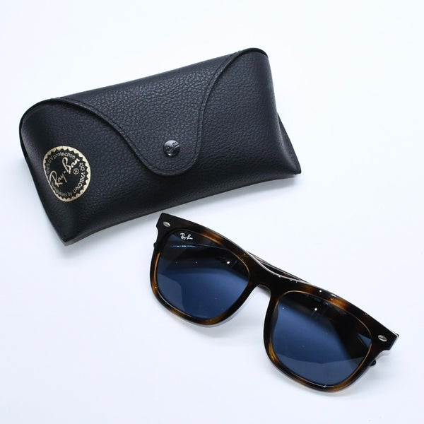 RAYBAN レイバン サングラス べっ甲調 RB 4260D アセテート ブラウン ブラック ブルーレンズ シルバー金具 サイズ57◻︎19 美品 中古 4a008464