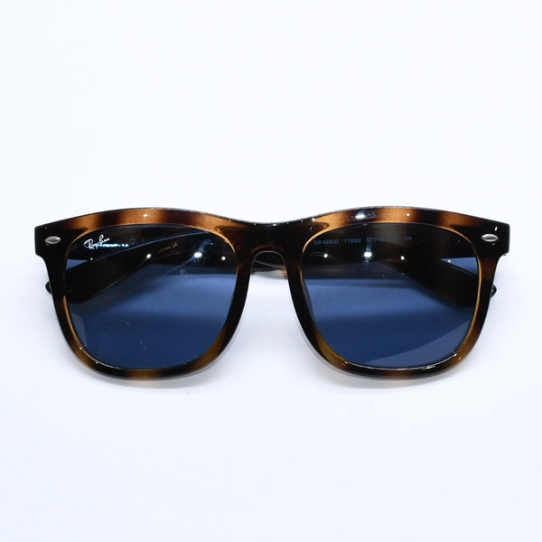 RAYBAN レイバン サングラス べっ甲調 RB 4260D アセテート ブラウン ブラック ブルーレンズ シルバー金具 サイズ57◻︎19 美品 中古 4a008464