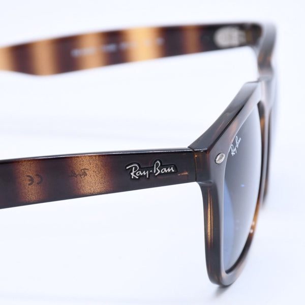 RAYBAN レイバン サングラス べっ甲調 RB 4260D アセテート ブラウン ブラック ブルーレンズ シルバー金具 サイズ57◻︎19 美品 中古 4a008464