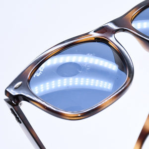RAYBAN レイバン サングラス べっ甲調 RB 4260D アセテート ブラウン ブラック ブルーレンズ シルバー金具 サイズ57◻︎19 美品 中古 4a008464