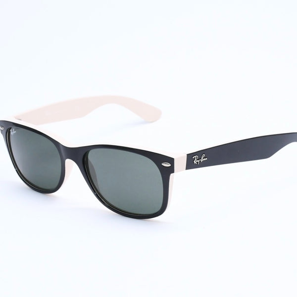 極美品 RAYBAN レイバン ニューウェイフェラー サングラス メガネ バイカラー RB2132 アイボリー ブラック 中古 4a008459
