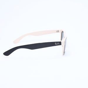 極美品 RAYBAN レイバン ニューウェイフェラー サングラス メガネ バイカラー RB2132 アイボリー ブラック 中古 4a008459