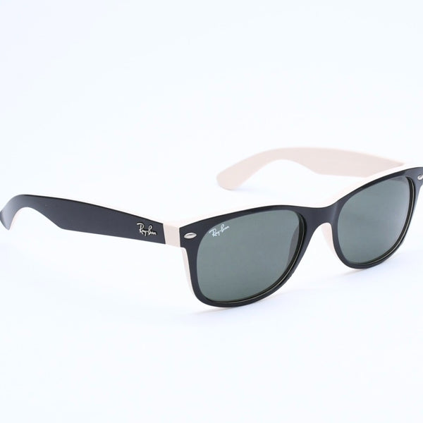 極美品 RAYBAN レイバン ニューウェイフェラー サングラス メガネ バイカラー RB2132 アイボリー ブラック 中古 4a008459