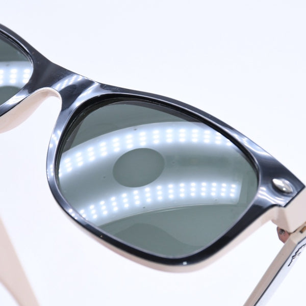 極美品 RAYBAN レイバン ニューウェイフェラー サングラス メガネ バイカラー RB2132 アイボリー ブラック 中古 4a008459