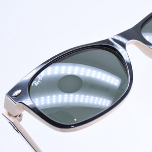 極美品 RAYBAN レイバン ニューウェイフェラー サングラス メガネ バイカラー RB2132 アイボリー ブラック 中古 4a008459