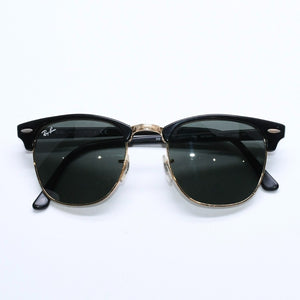 RAYBAN レイバン サングラス クラブマスター RB3016 イタリア製 アセテート メタル ブラック ゴールド金具 良品 中古 4a008621