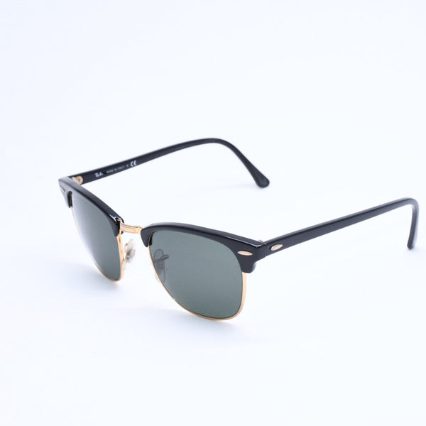 RAYBAN レイバン サングラス クラブマスター RB3016 イタリア製 アセテート メタル ブラック ゴールド金具 良品 中古 4a008621