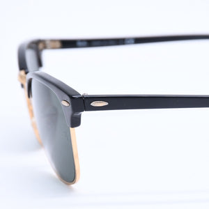 RAYBAN レイバン サングラス クラブマスター RB3016 イタリア製 アセテート メタル ブラック ゴールド金具 良品 中古 4a008621